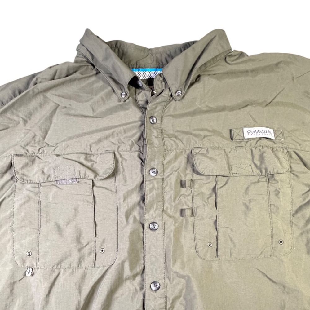 Magellan Outdoors Fish Gear Mens 3XL Relaxed Fit Fishing Shirt Green K1